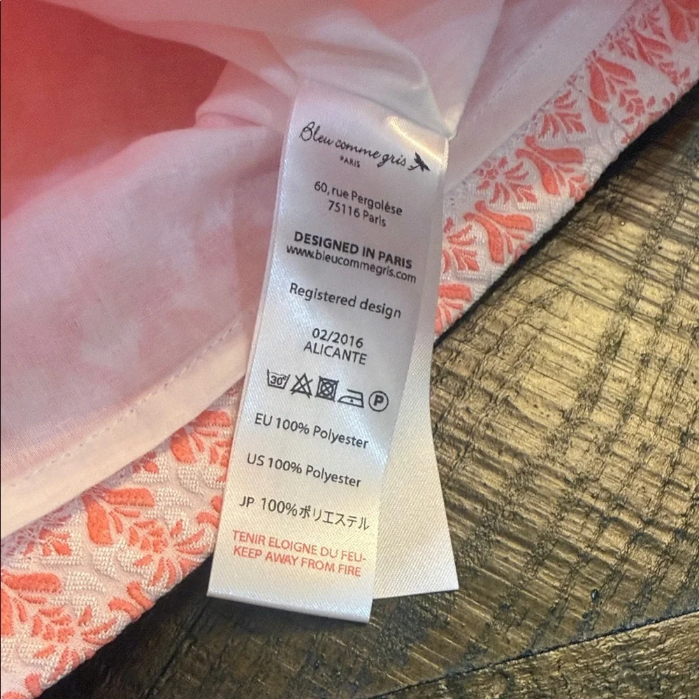 Bleu Comme‎ Gris Paris Alicante Coral Jacquard Dress Girls 8 NWT